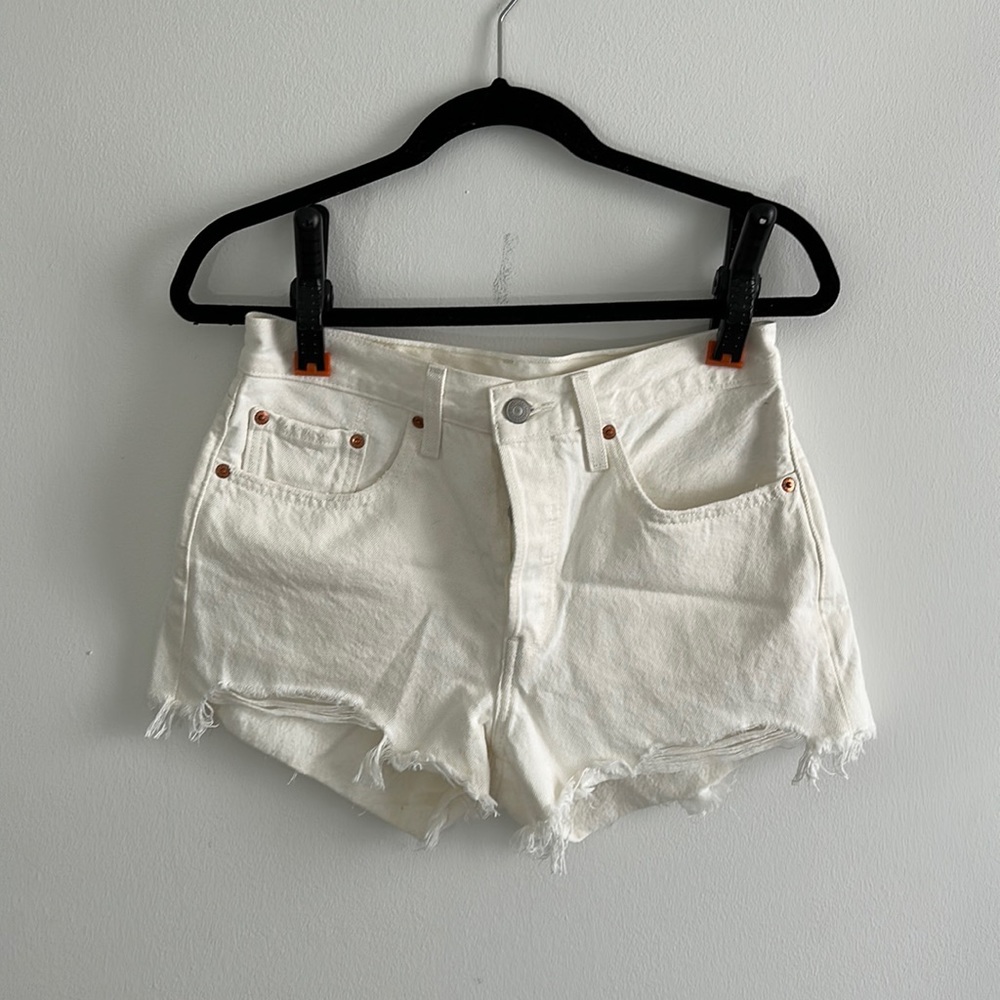White jean shorts